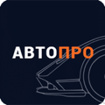 Логотип Автопро с машиной на фоне