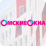 Многоэтажный дом на лаготипе компании ОмскиеОкна